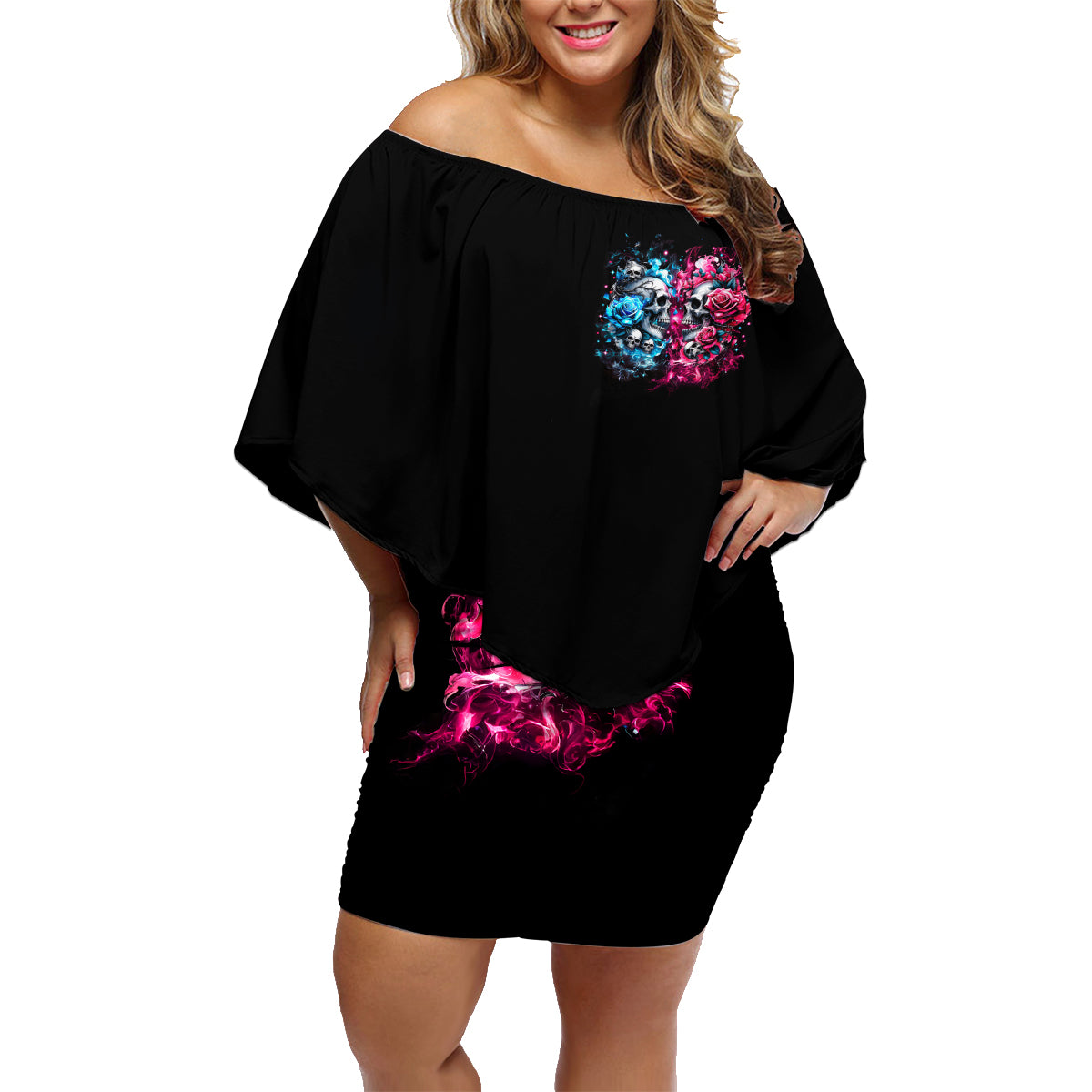 Couple Skull Family Matching Off Shoulder Short Dress and Hawaiian Shirt Don't Try To Figure Me Out I'm Special - Wonder Print Shop