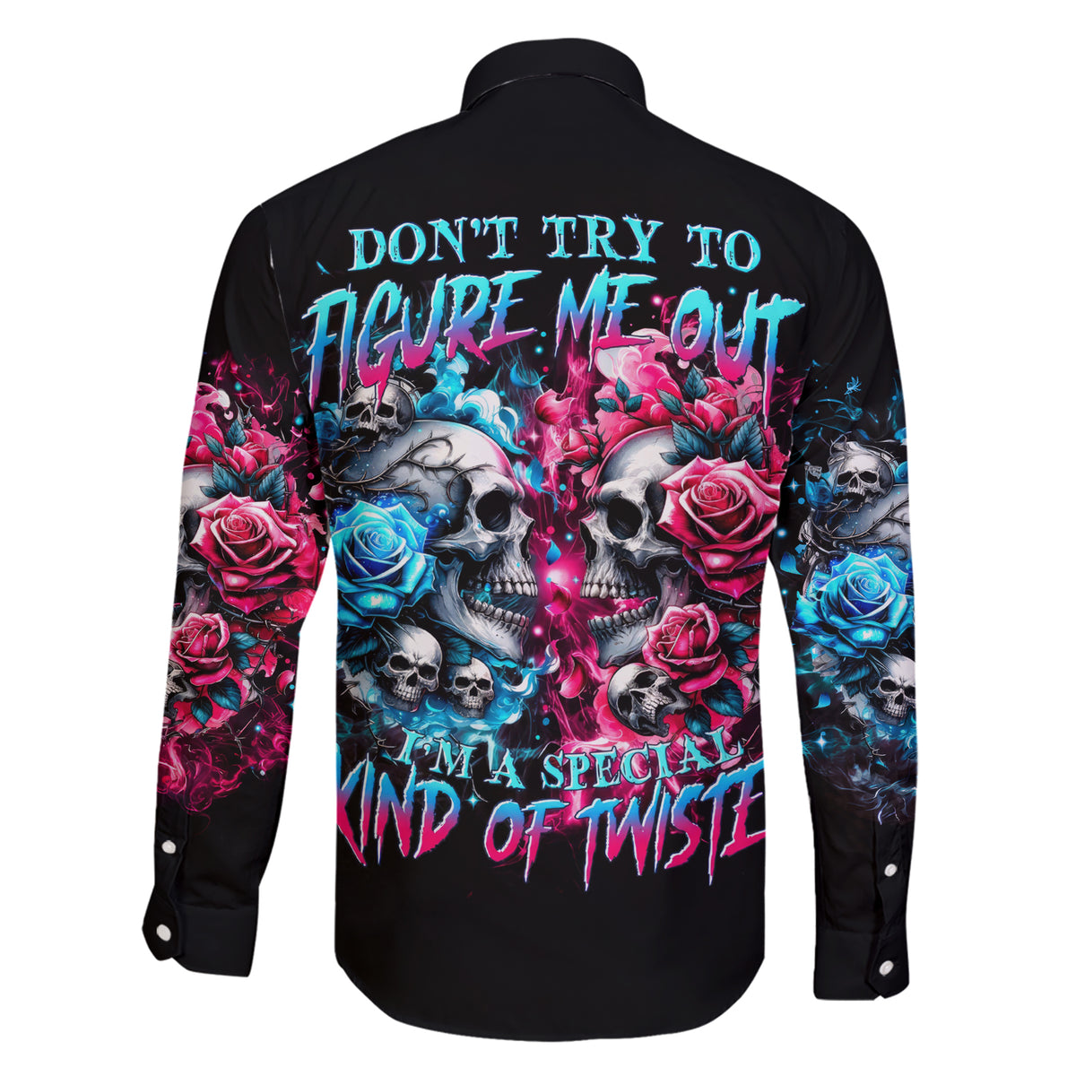 Couple Skull Family Matching Short Sleeve Bodycon Dress and Hawaiian Shirt Don't Try To Figure Me Out I'm Special - Wonder Print Shop