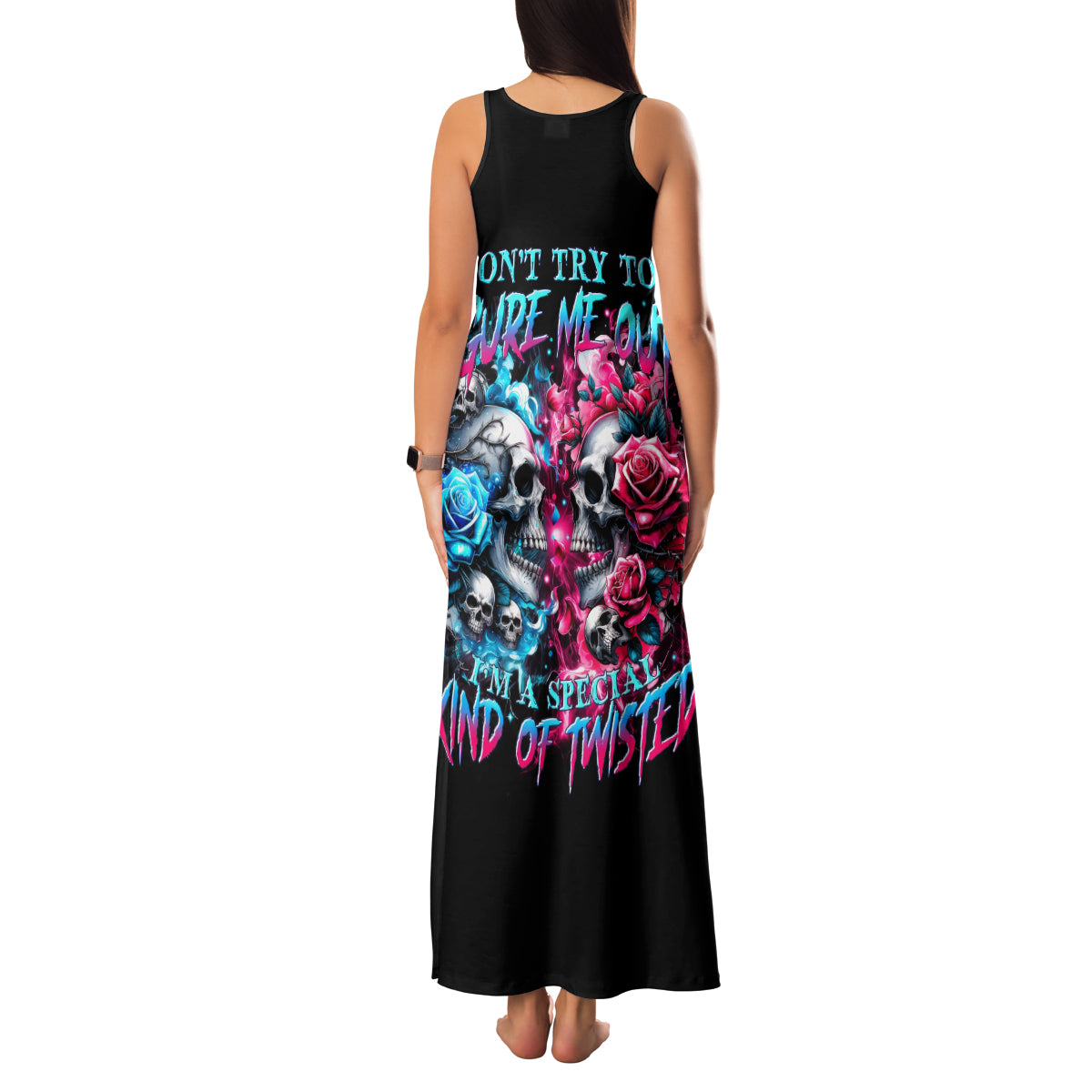 Couple Skull Family Matching Tank Maxi Dress and Hawaiian Shirt Don't Try To Figure Me Out I'm Special - Wonder Print Shop