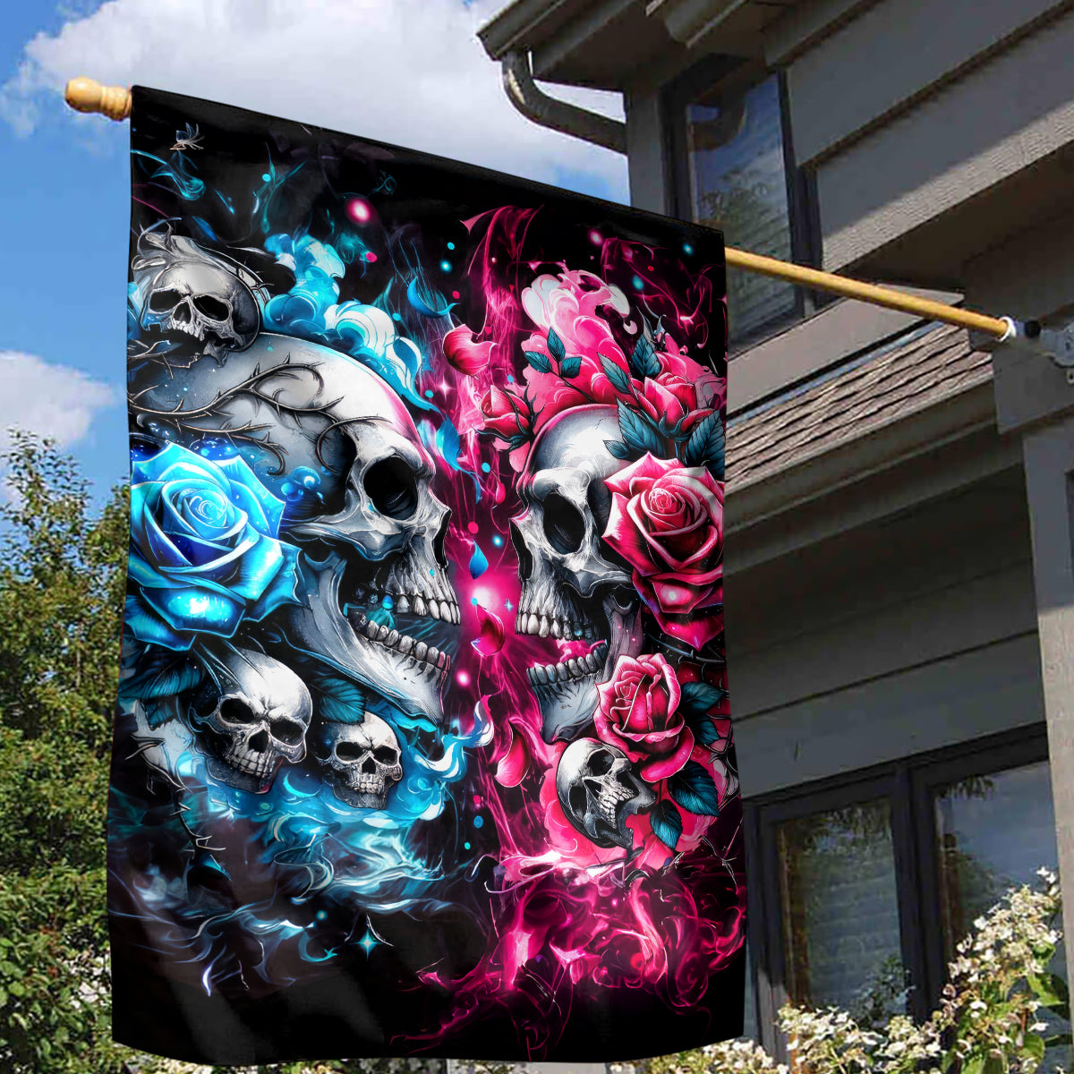 Couple Skull Garden Flag Don't Try To Figure Me Out I'm Special - Wonder Print Shop