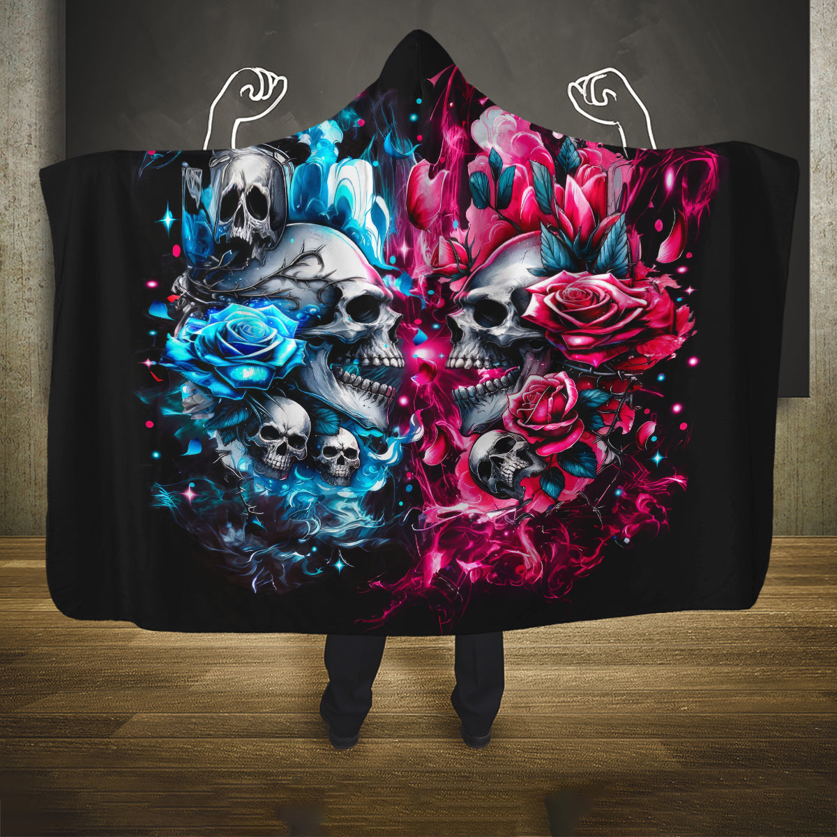 Couple Skull Hooded Blanket Don't Try To Figure Me Out I'm Special