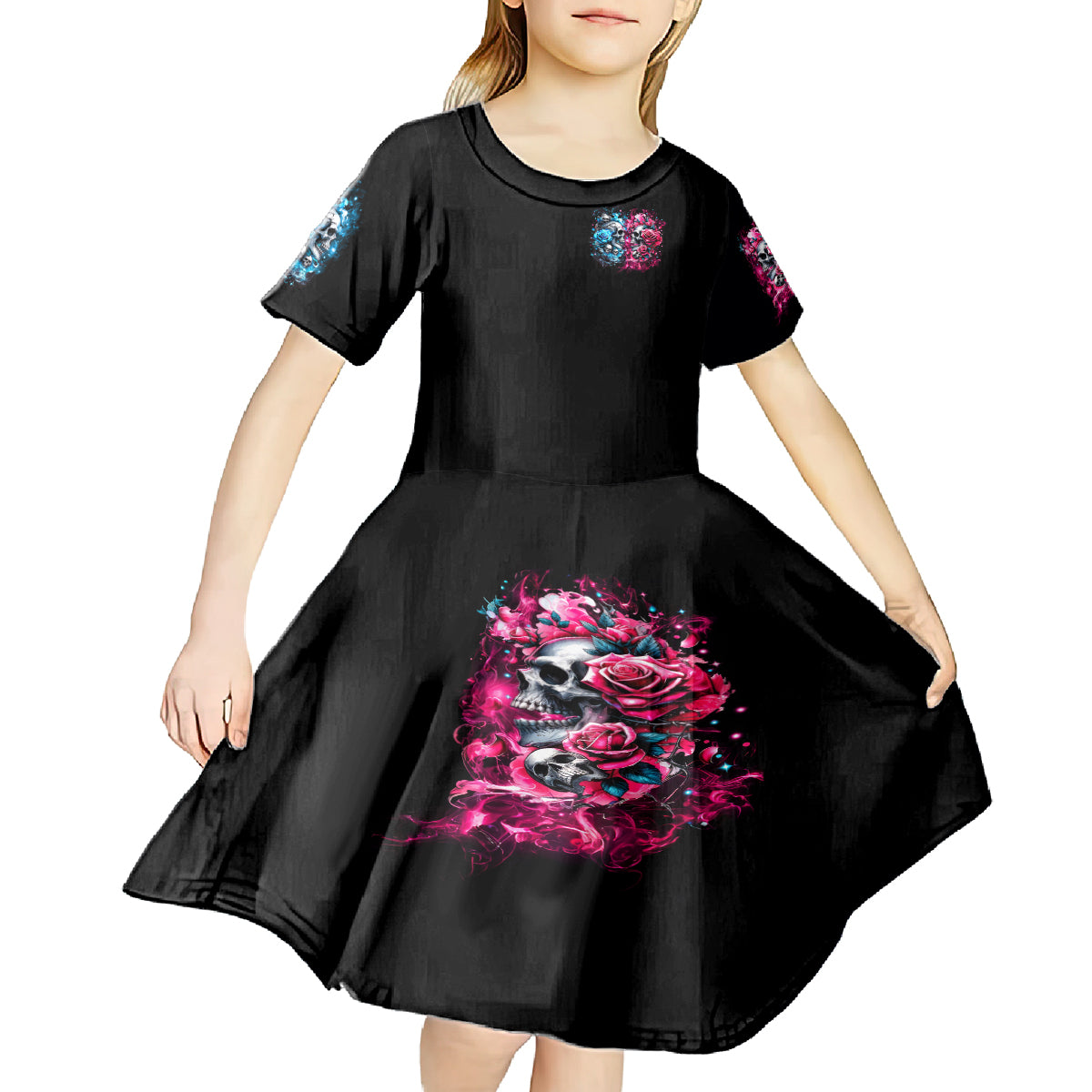 Couple Skull Kid Short Sleeve Dress Don't Try To Figure Me Out I'm Special - Wonder Print Shop