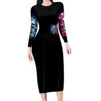 Couple Skull Long Sleeve Bodycon Dress Don't Try To Figure Me Out I'm Special - Wonder Print Shop