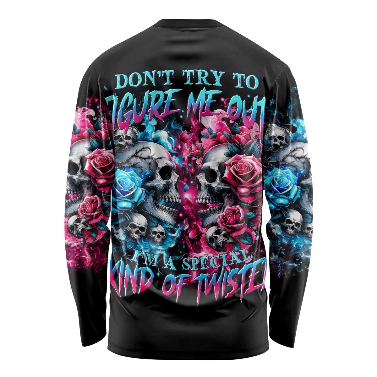 Couple Skull Long Sleeve Shirt Don't Try To Figure Me Out I'm Special - Wonder Print Shop
