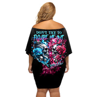 Couple Skull Off Shoulder Short Dress Don't Try To Figure Me Out I'm Special - Wonder Print Shop