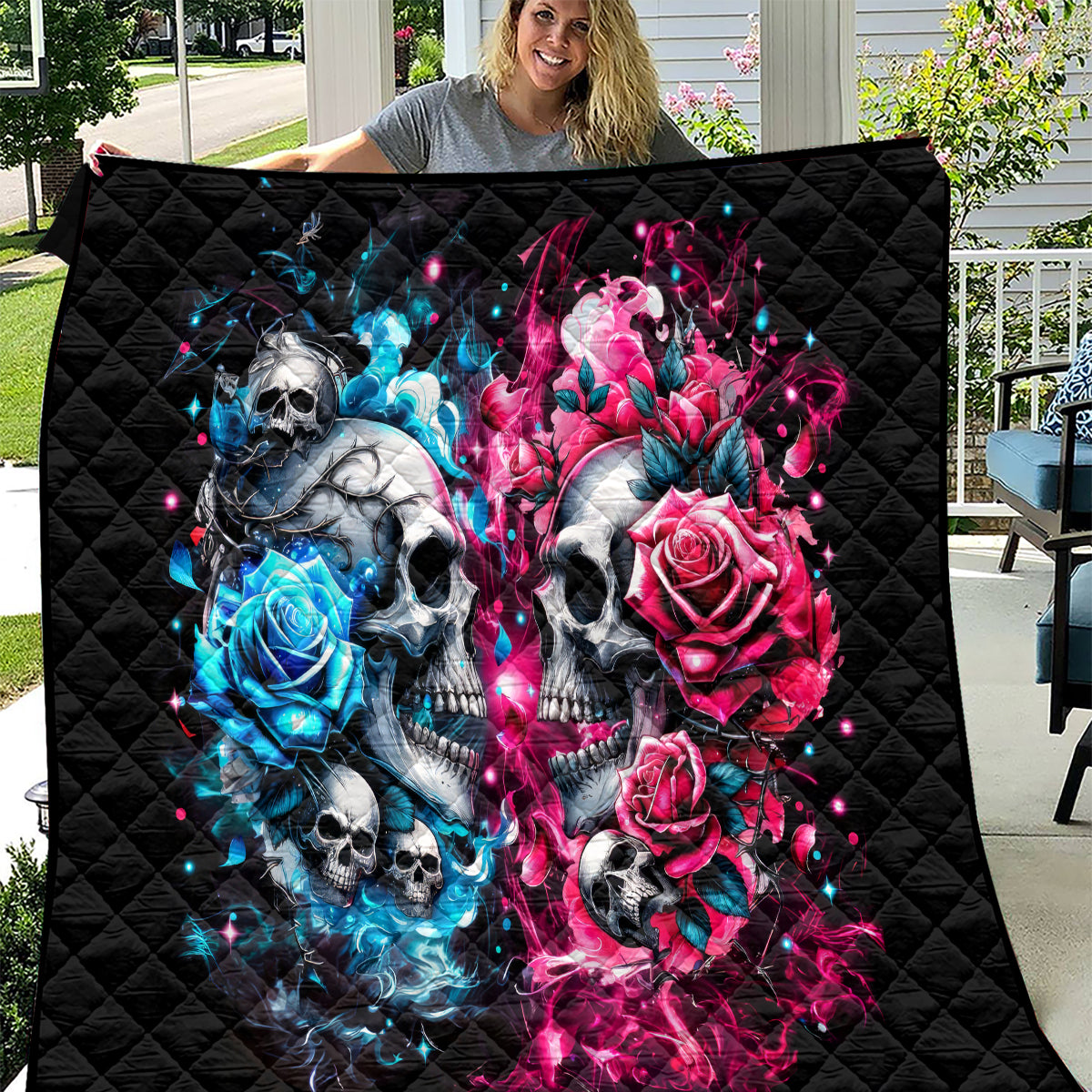 Couple Skull Quilt Don't Try To Figure Me Out I'm Special - Wonder Print Shop