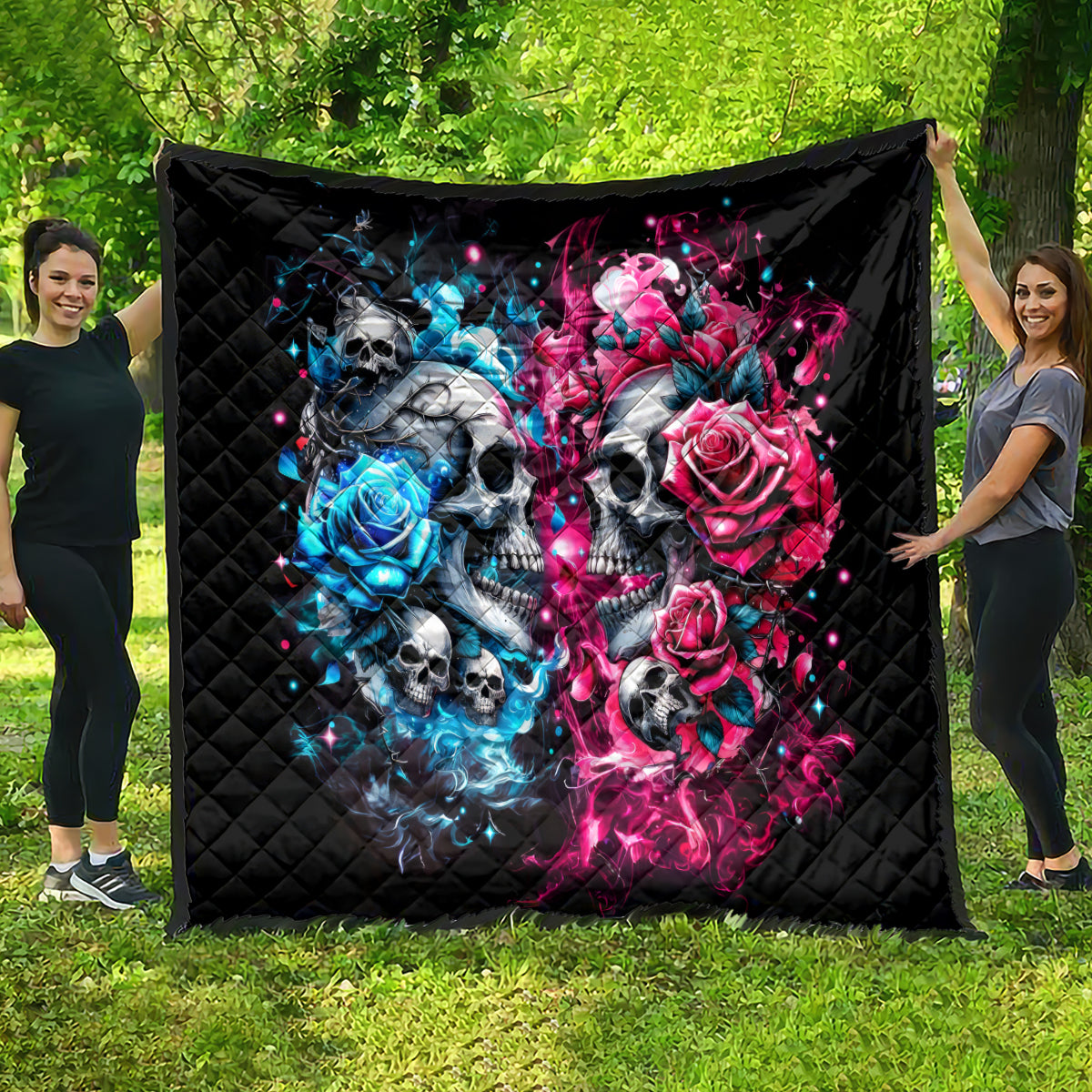 Couple Skull Quilt Don't Try To Figure Me Out I'm Special - Wonder Print Shop