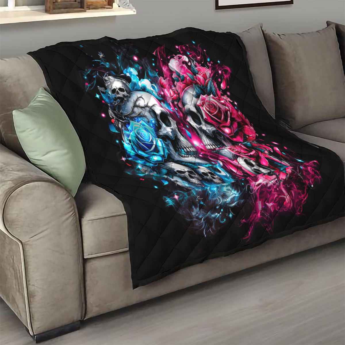 Couple Skull Quilt Don't Try To Figure Me Out I'm Special - Wonder Print Shop