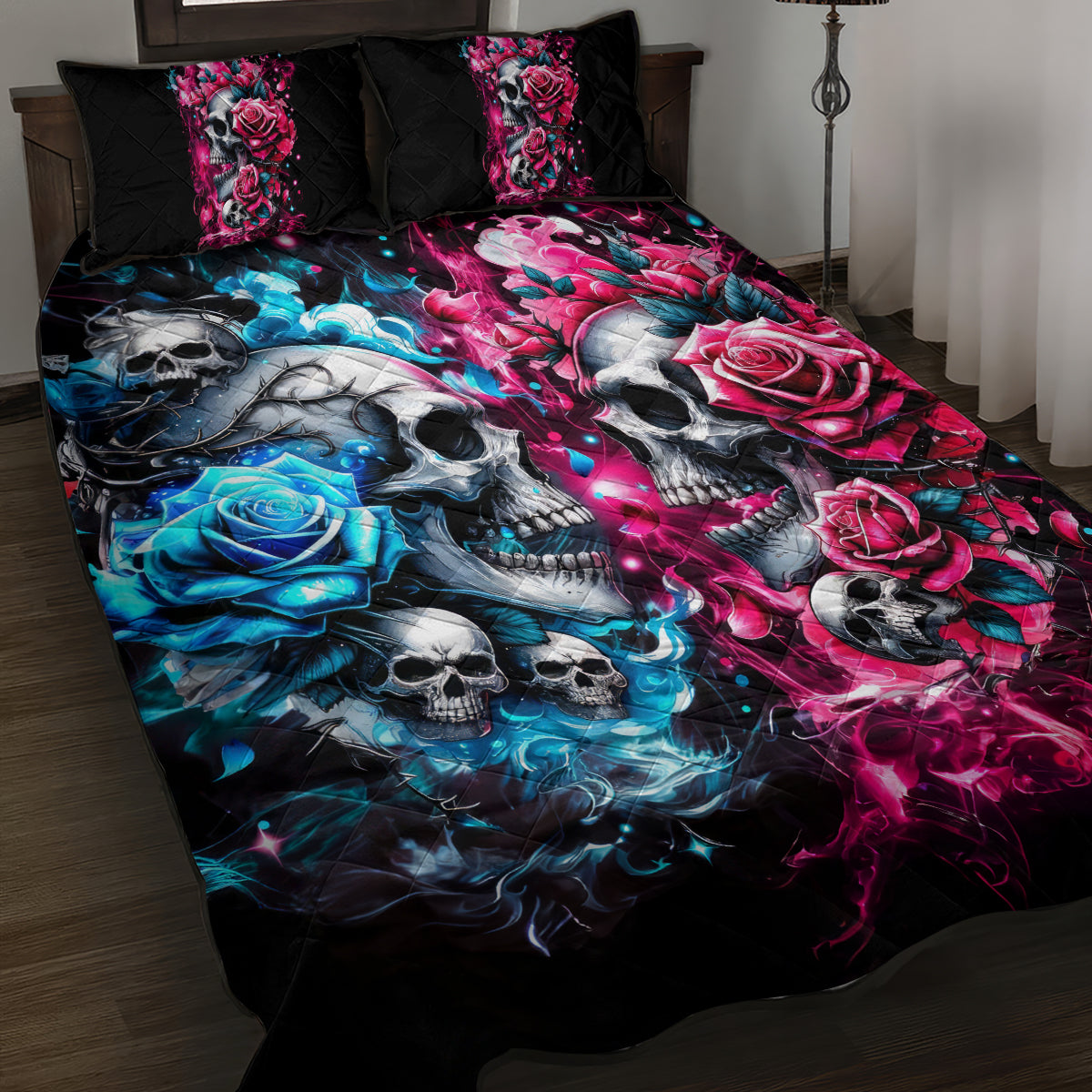 Couple Skull Quilt Bed Set Don't Try To Figure Me Out I'm Special - Wonder Print Shop