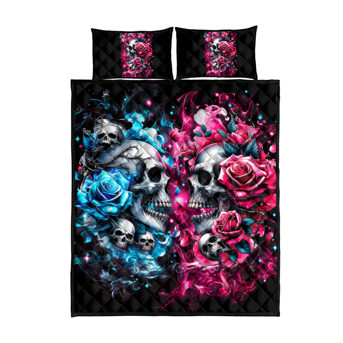 Couple Skull Quilt Bed Set Don't Try To Figure Me Out I'm Special - Wonder Print Shop