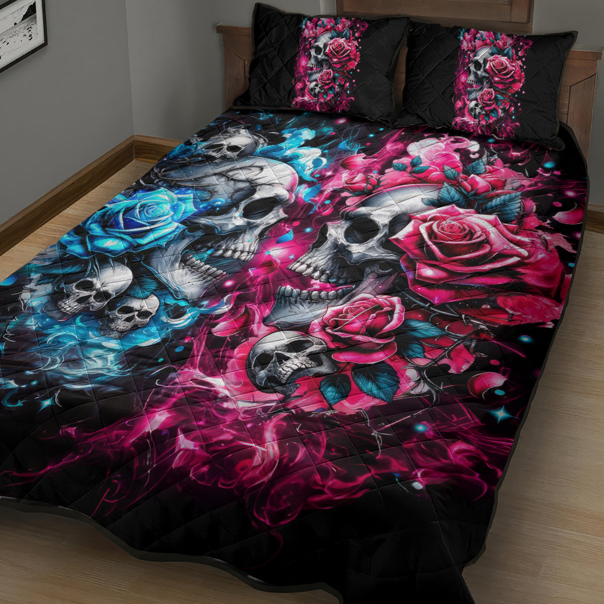 Couple Skull Quilt Bed Set Don't Try To Figure Me Out I'm Special - Wonder Print Shop