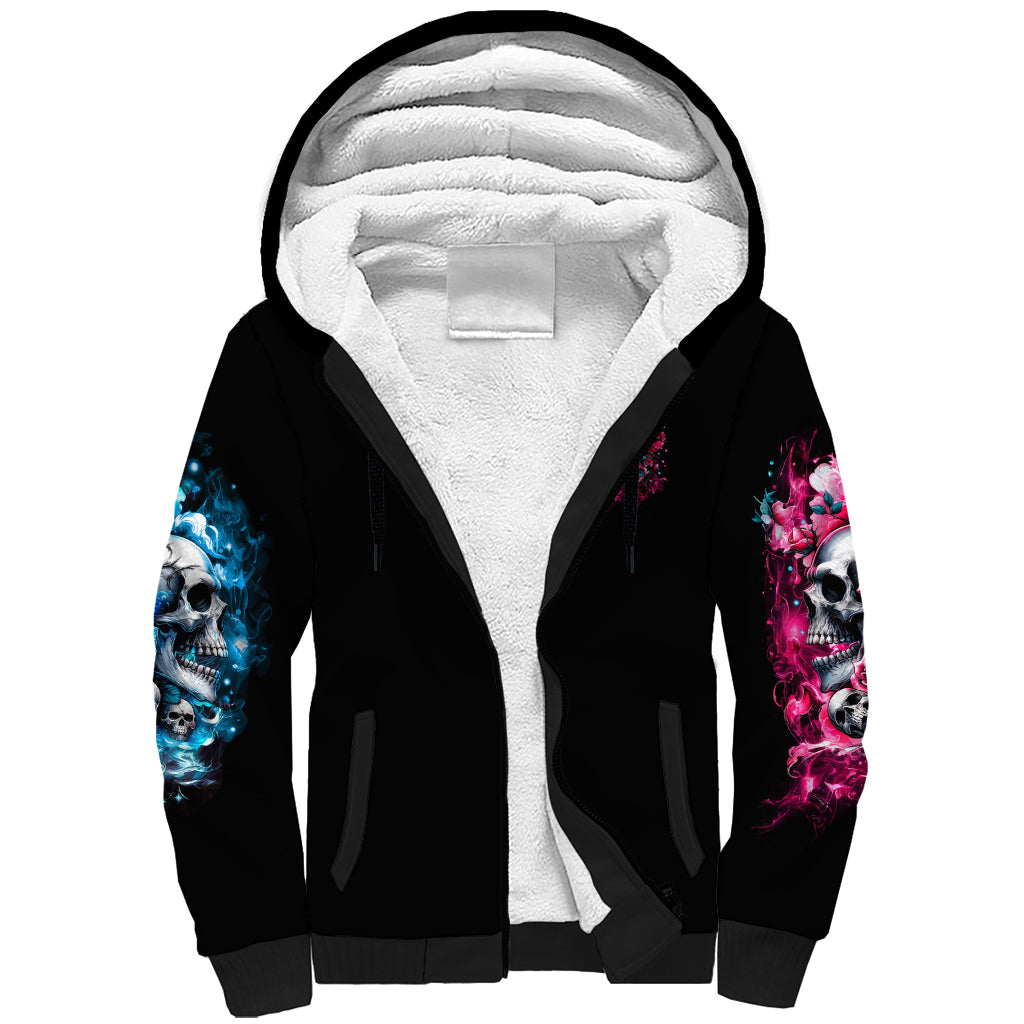 Couple Skull Sherpa Hoodie Don't Try To Figure Me Out I'm Special - Wonder Print Shop