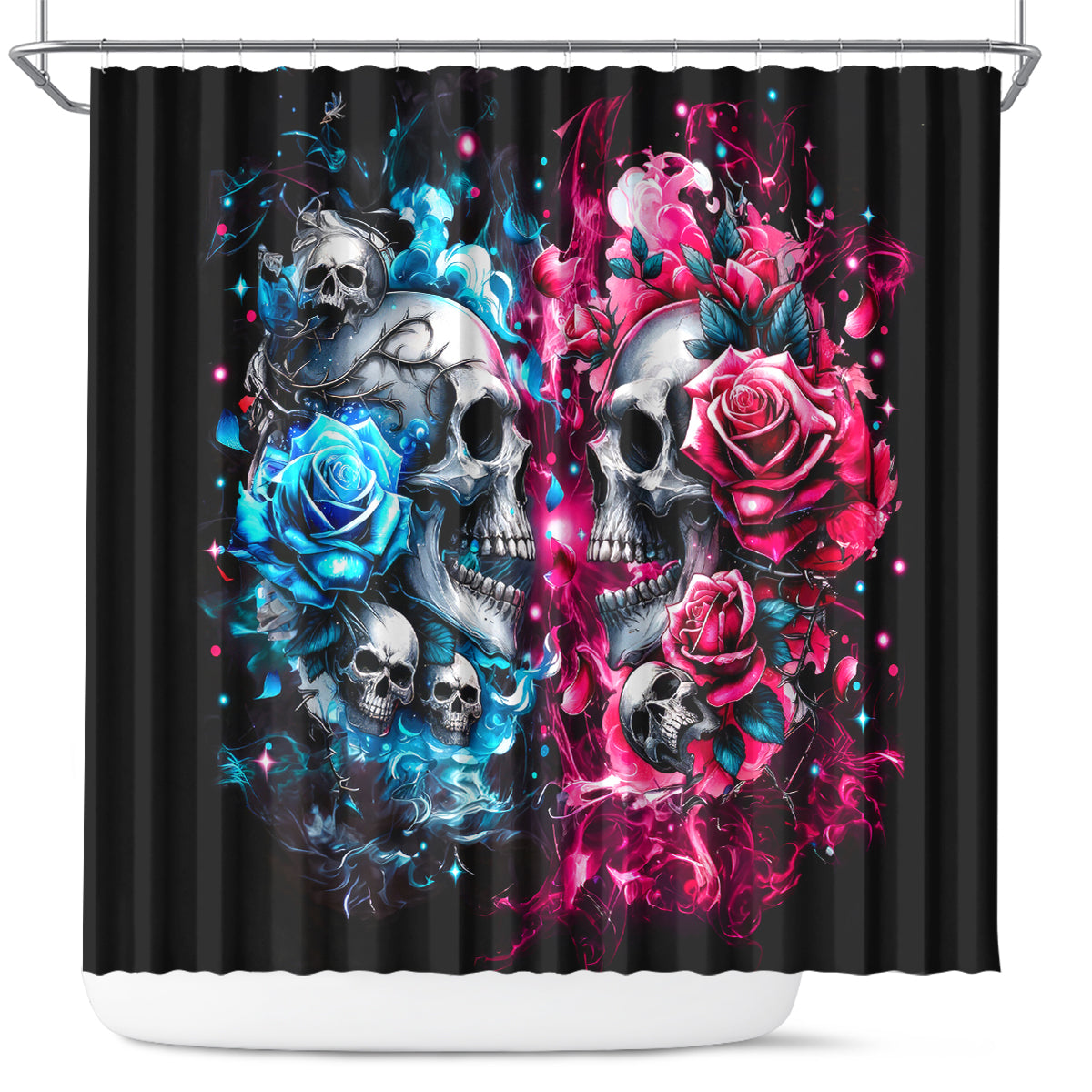 Couple Skull Shower Curtain Don't Try To Figure Me Out I'm Special