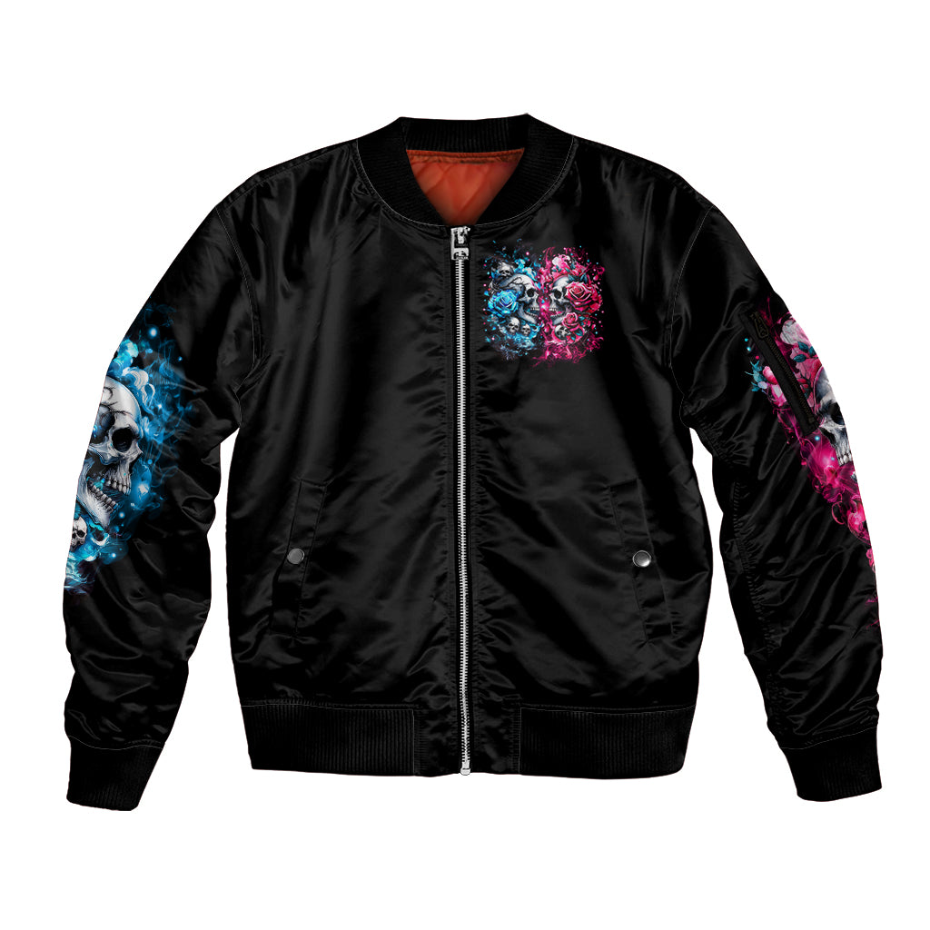 Couple Skull Sleeve Zip Bomber Jacket Don't Try To Figure Me Out I'm Special - Wonder Print Shop