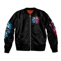 Couple Skull Sleeve Zip Bomber Jacket Don't Try To Figure Me Out I'm Special - Wonder Print Shop
