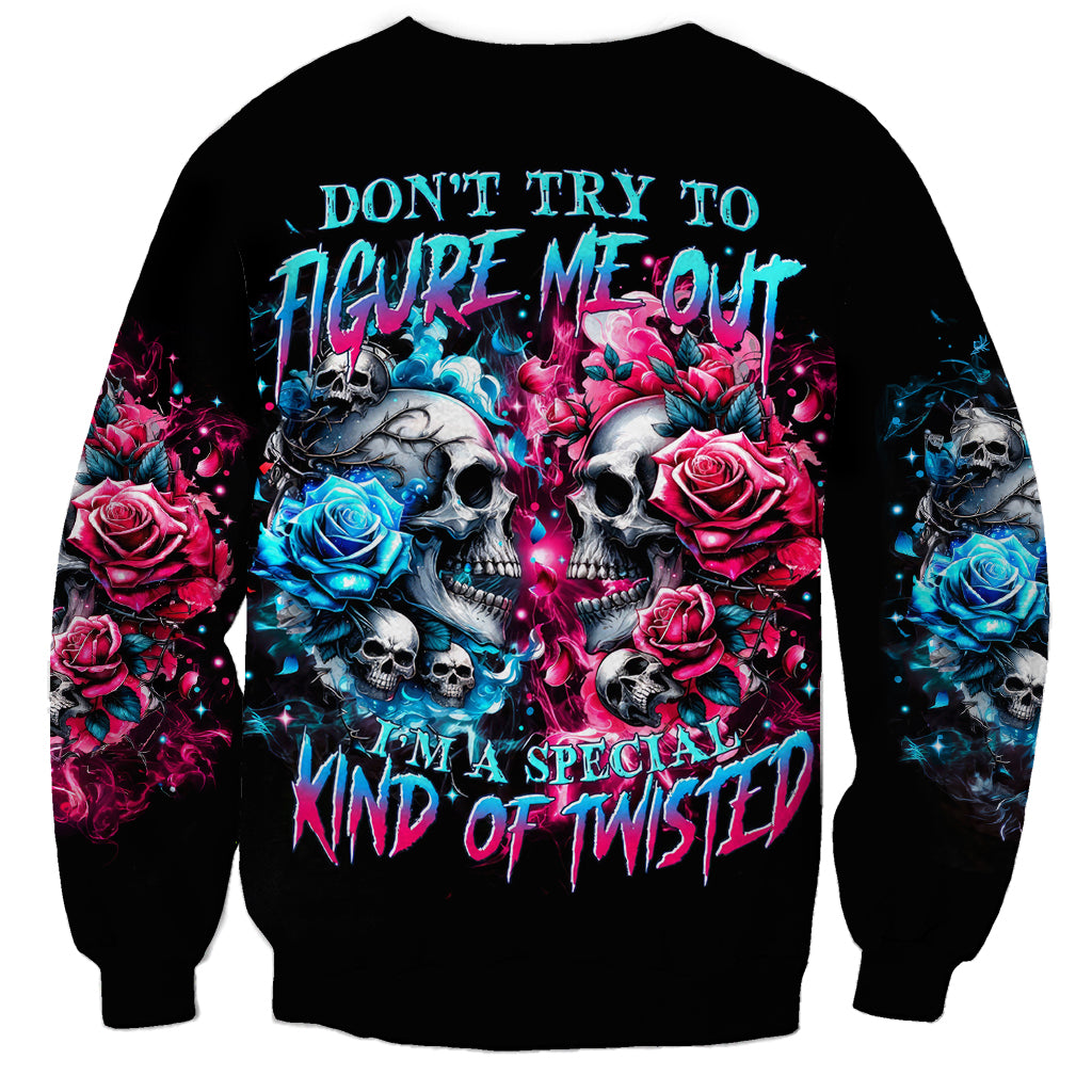Couple Skull Sweatshirt Don't Try To Figure Me Out I'm Special - Wonder Print Shop