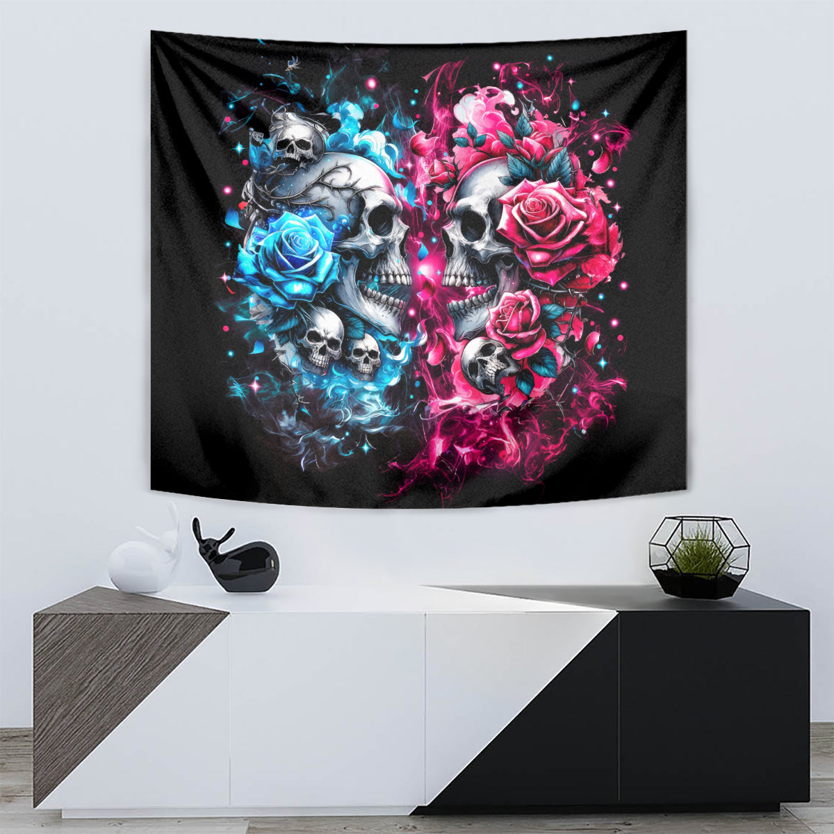 Couple Skull Tapestry Don't Try To Figure Me Out I'm Special - Wonder Print Shop