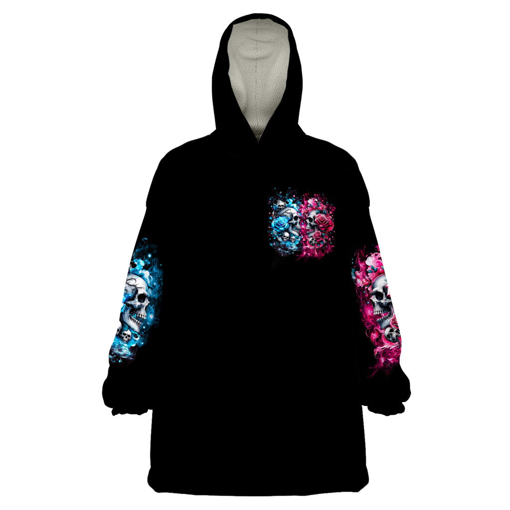 Couple Skull Wearable Blanket Hoodie Don't Try To Figure Me Out I'm Special - Wonder Print Shop