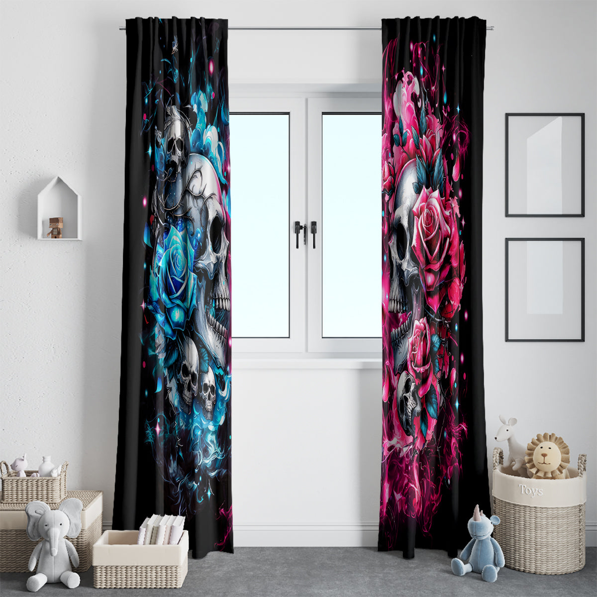 Couple Skull Window Curtain Don't Try To Figure Me Out I'm Special - Wonder Print Shop