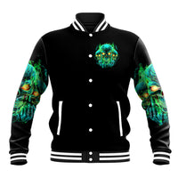 Flame Skull Baseball Jacket Fuck You You Fuckin Fuck - Wonder Print Shop