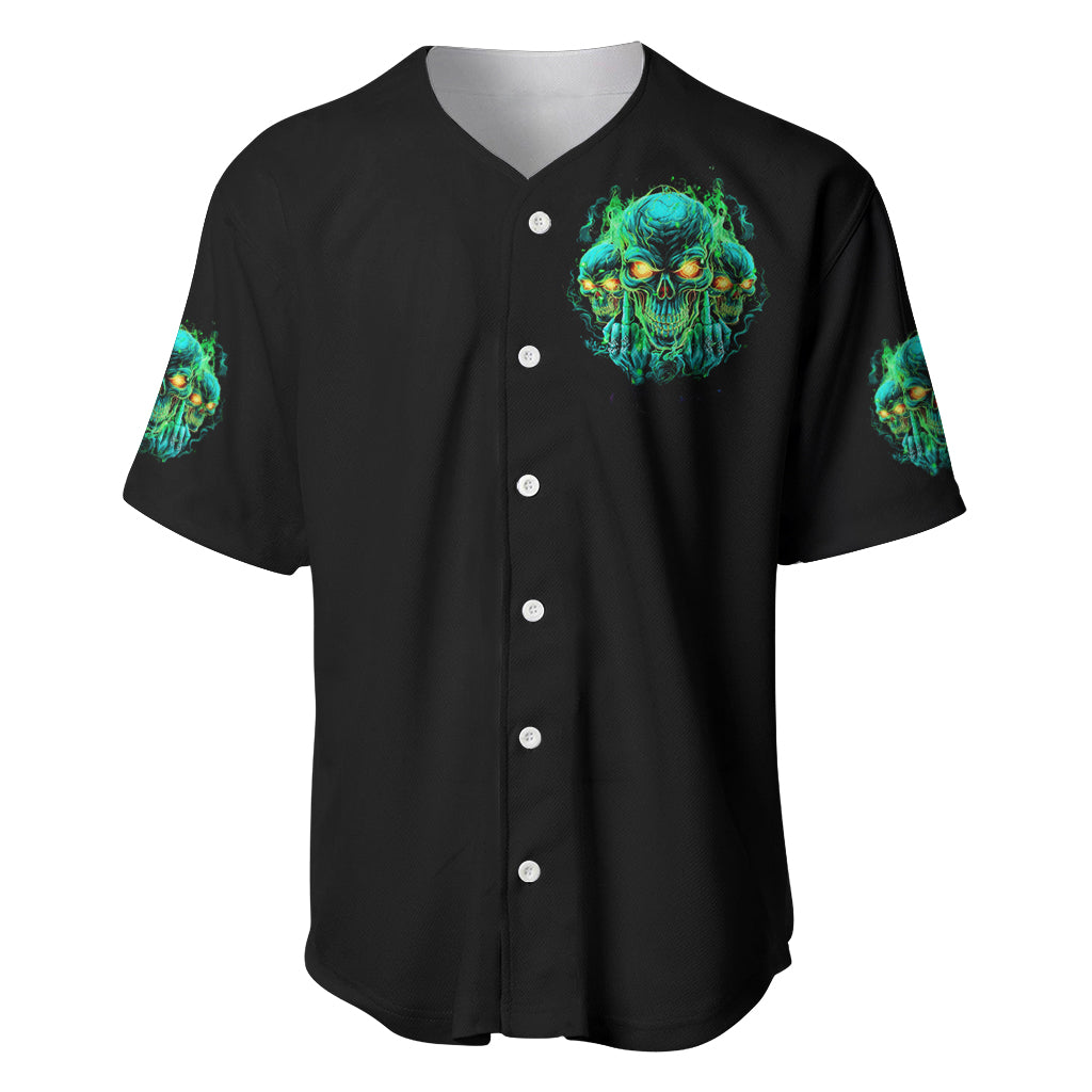 Flame Skull Baseball Jersey Fuck You You Fuckin Fuck - Wonder Print Shop