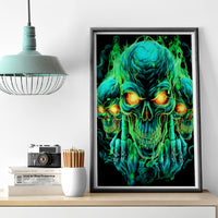 Flame Skull Canvas Wall Art Fuck You You Fuckin Fuck - Wonder Print Shop