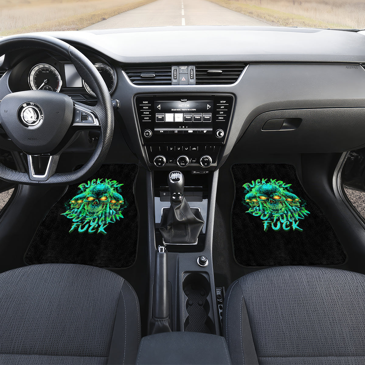 Flame Skull Car Mats Fuck You You Fuckin Fuck - Wonder Print Shop