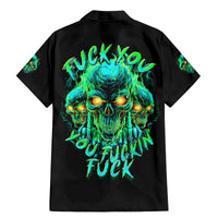 Flame Skull Family Matching Mermaid Dress and Hawaiian Shirt Fuck You You Fuckin Fuck - Wonder Print Shop