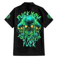 Flame Skull Family Matching Tank Maxi Dress and Hawaiian Shirt Fuck You You Fuckin Fuck - Wonder Print Shop