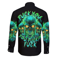 Flame Skull Family Matching Tank Maxi Dress and Hawaiian Shirt Fuck You You Fuckin Fuck - Wonder Print Shop