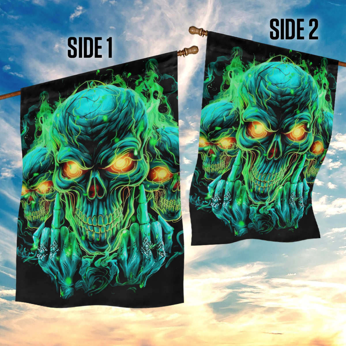 Flame Skull Garden Flag Fuck You You Fuckin Fuck - Wonder Print Shop