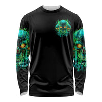Flame Skull Long Sleeve Shirt Fuck You You Fuckin Fuck - Wonder Print Shop