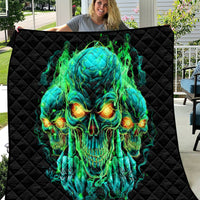 Flame Skull Quilt Fuck You You Fuckin Fuck - Wonder Print Shop