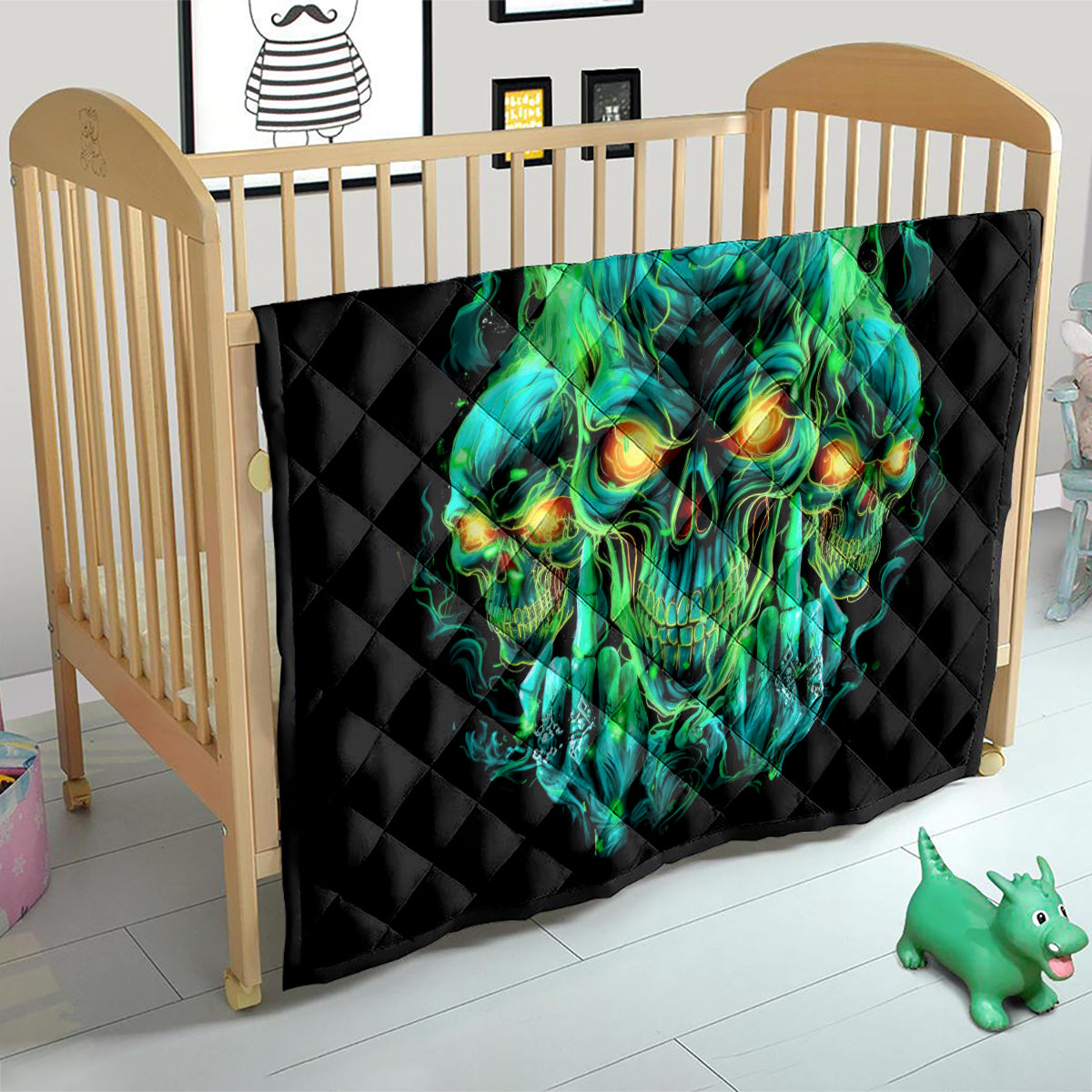 Flame Skull Quilt Fuck You You Fuckin Fuck - Wonder Print Shop