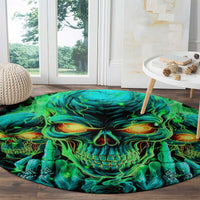 Flame Skull Round Carpet Fuck You You Fuckin Fuck
