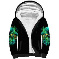 Flame Skull Sherpa Hoodie Fuck You You Fuckin Fuck - Wonder Print Shop