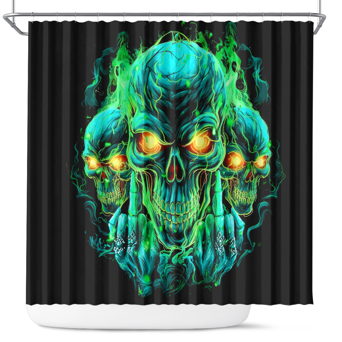 Flame Skull Shower Curtain Fuck You You Fuckin Fuck