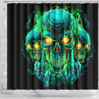 Flame Skull Shower Curtain Fuck You You Fuckin Fuck