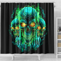 Flame Skull Shower Curtain Fuck You You Fuckin Fuck