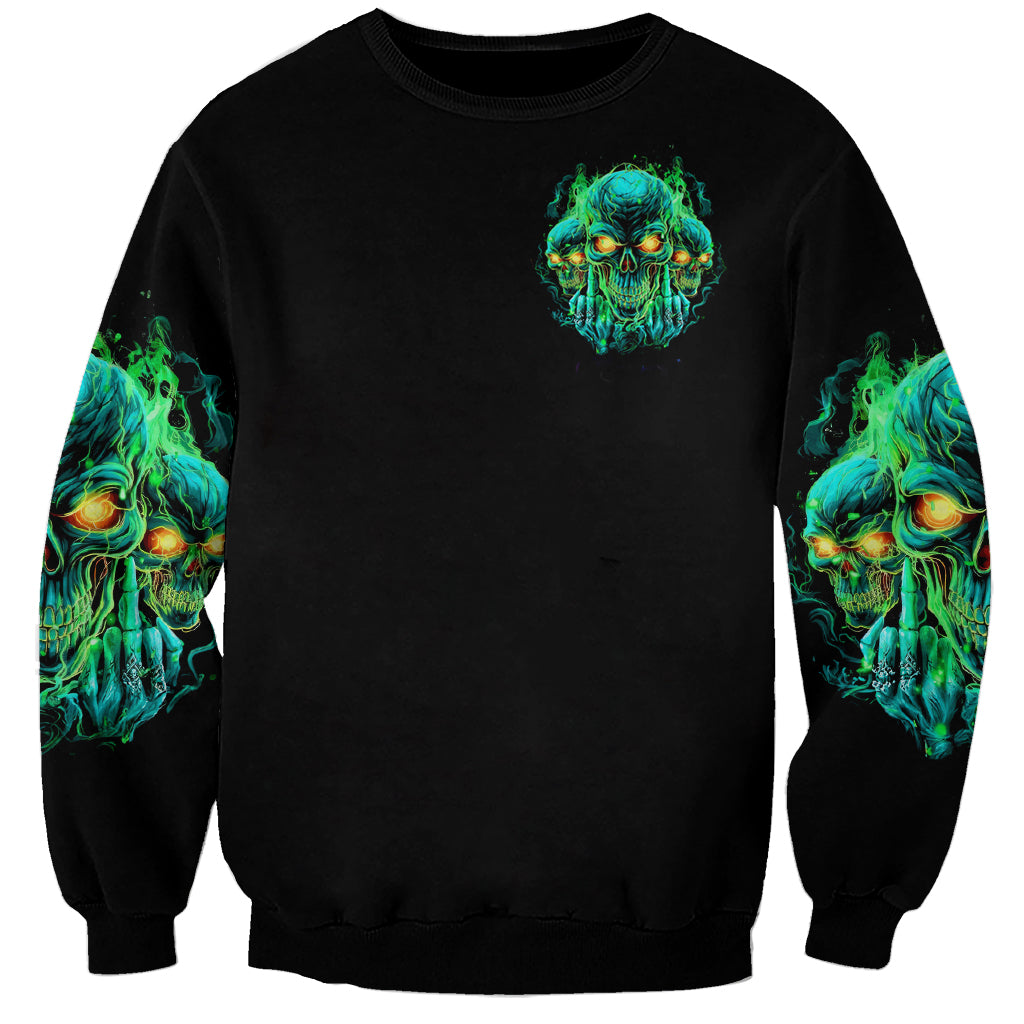 Flame Skull Sweatshirt Fuck You You Fuckin Fuck - Wonder Print Shop