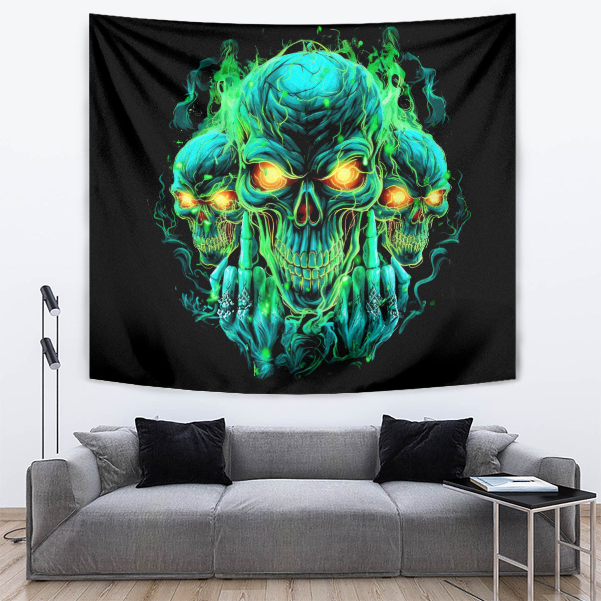 Flame Skull Tapestry Fuck You You Fuckin Fuck - Wonder Print Shop