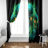 Flame Skull Window Curtain Fuck You You Fuckin Fuck - Wonder Print Shop
