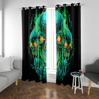 Flame Skull Window Curtain Fuck You You Fuckin Fuck - Wonder Print Shop