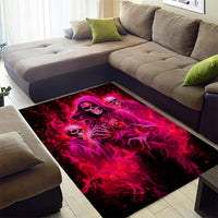 Flame Skull Area Rug I Have 3 Sides Quite Sweet Funny Crazy And The Side You Never See - Wonder Print Shop