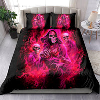 Flame Skull Bedding Set I Have 3 Sides Quite Sweet Funny Crazy And The Side You Never See - Wonder Print Shop