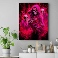 Flame Skull Canvas Wall Art I Have 3 Sides Quite Sweet Funny Crazy And The Side You Never See - Wonder Print Shop