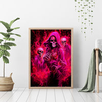 Flame Skull Canvas Wall Art I Have 3 Sides Quite Sweet Funny Crazy And The Side You Never See - Wonder Print Shop