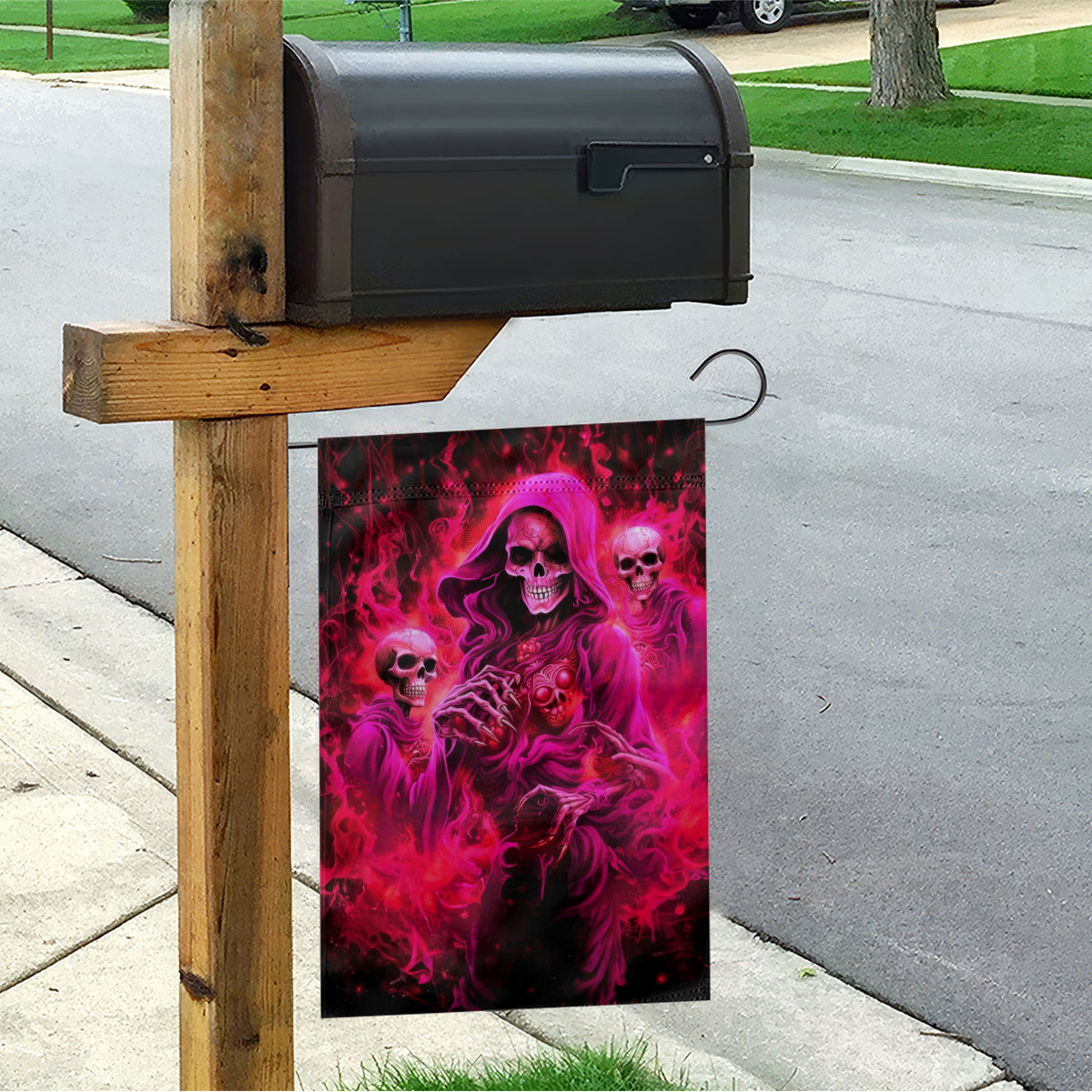 Flame Skull Garden Flag I Have 3 Sides Quite Sweet Funny Crazy And The Side You Never See - Wonder Print Shop