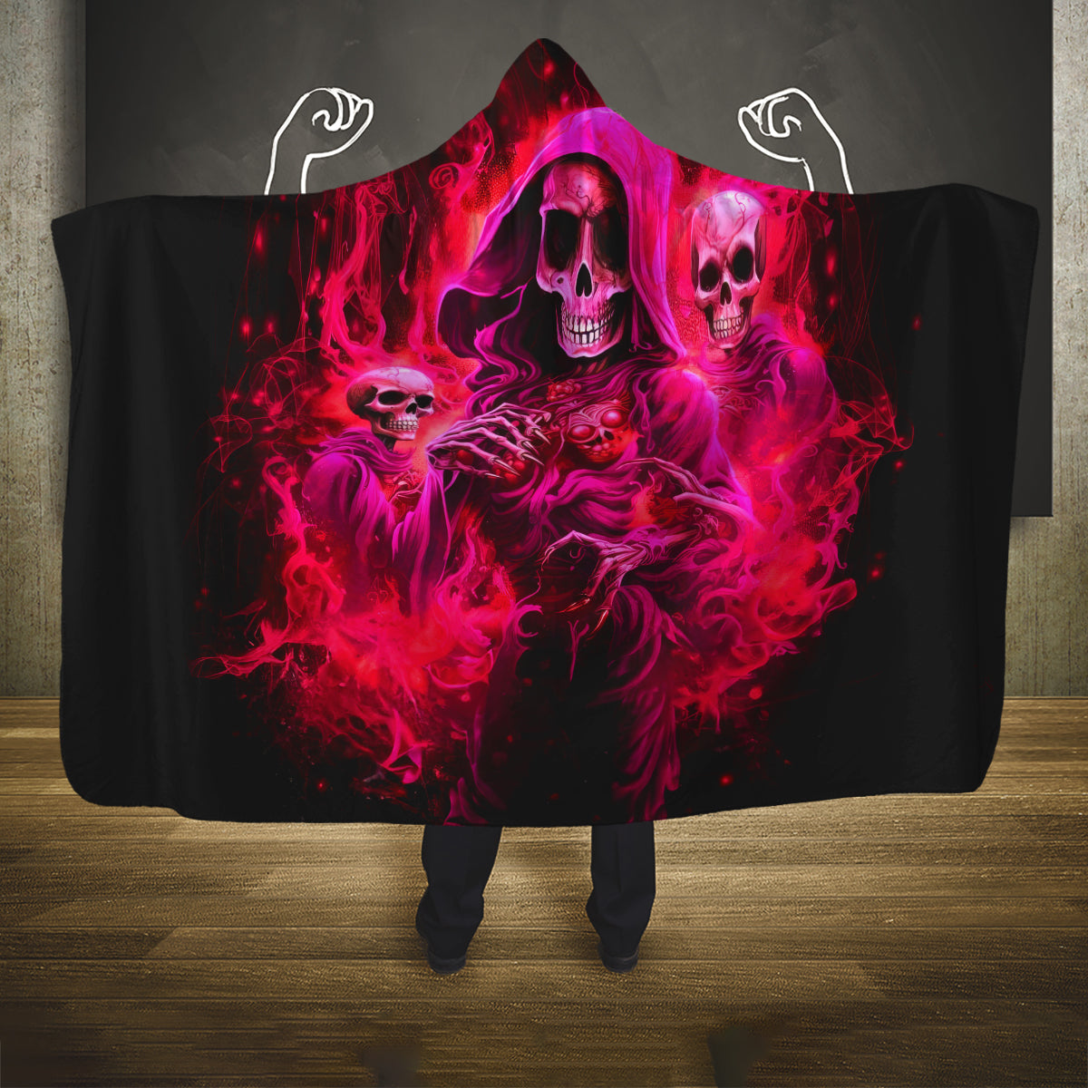 Flame Skull Hooded Blanket I Have 3 Sides Quite Sweet Funny Crazy And The Side You Never See