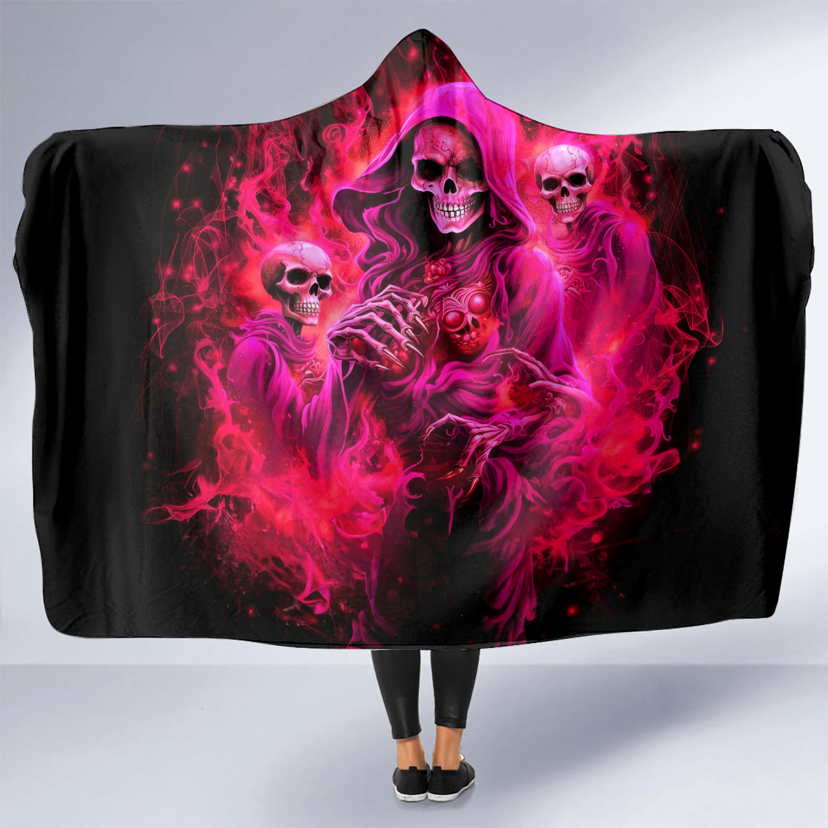 Flame Skull Hooded Blanket I Have 3 Sides Quite Sweet Funny Crazy And The Side You Never See